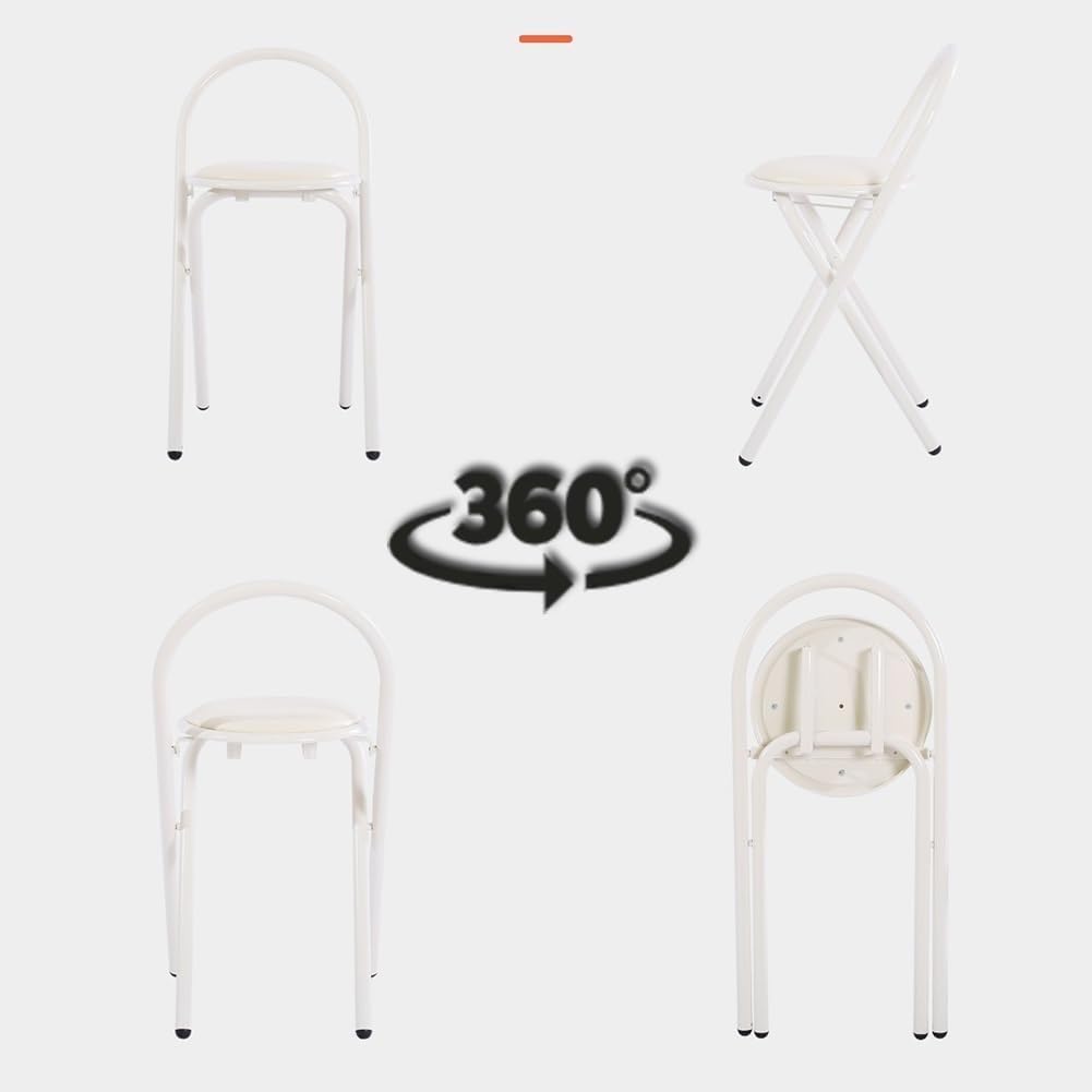 18in Padded Folding Stool with Backrest Z9756