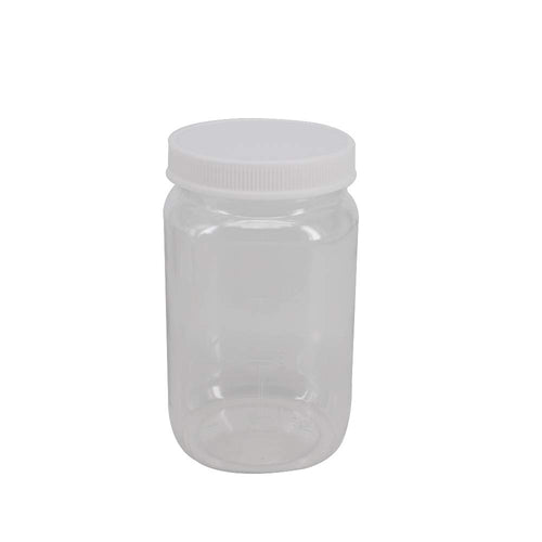 12 Pack 16 Oz Clear Plastic Mason Jars with Seal Lids R2312