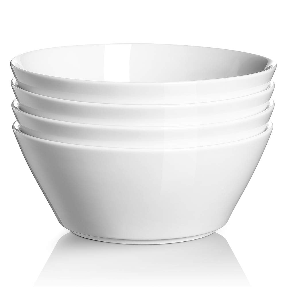 White Ceramic Soup Bowls Set of 4 Q18606