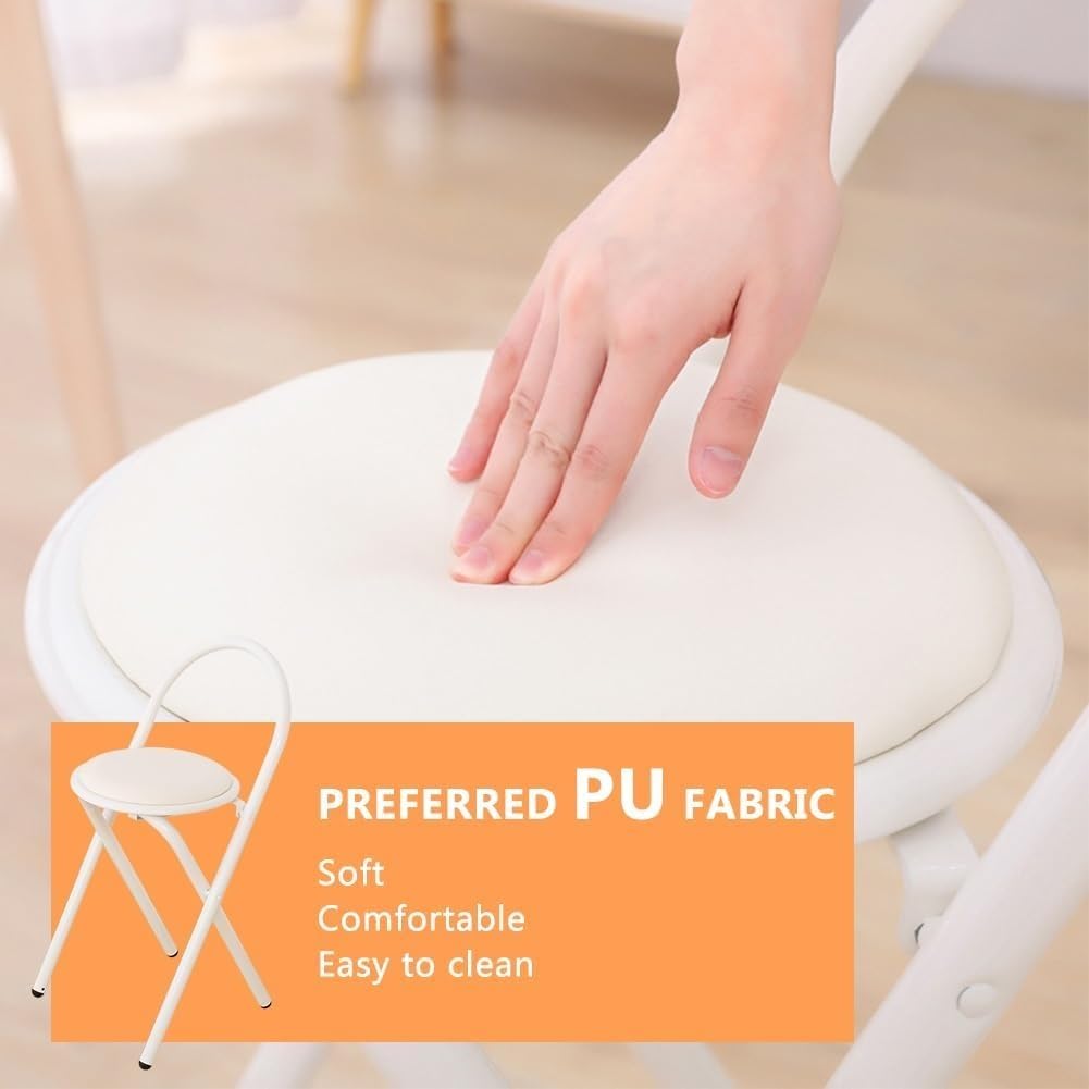 18in Padded Folding Stool with Backrest Z9756