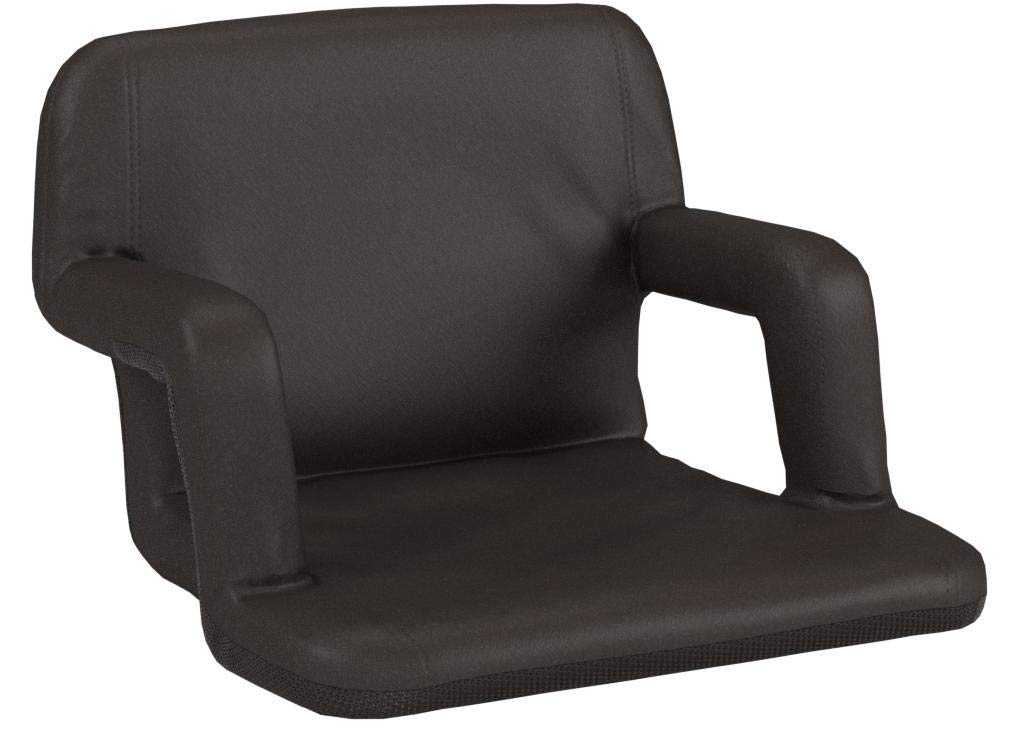 Portable Reclining Folding Stadium Seat with Back Support, Black H615