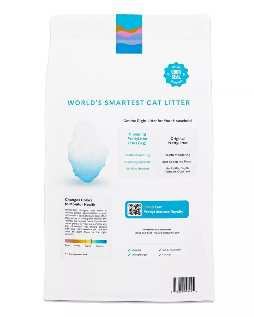 Clumping Health Monitoring Cat Litter 10 Lb Unscented Silica Gel Crystals E2393