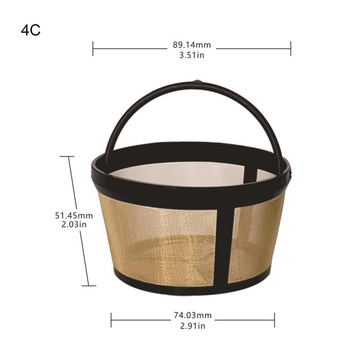 Golden Tone Coffee Filter for 4/6/8/12 Cup Coffee Maker T752