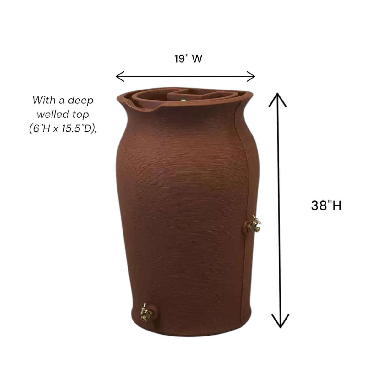 50 Gallon Brown Resin Rain Barrel with Planter Top Z530