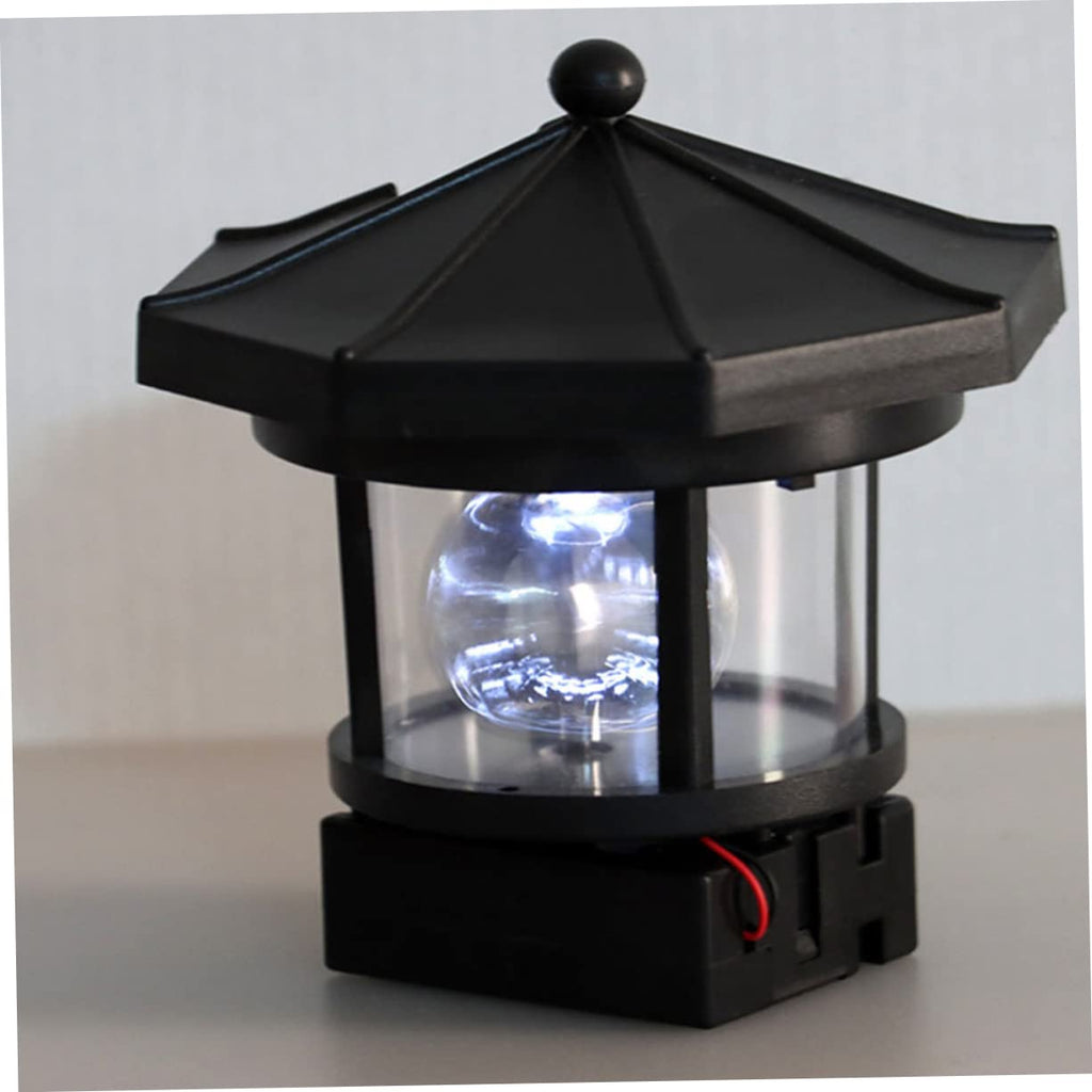 Solar Lighthouse Rotating Lamp Resin Garden Decorative Lights V532