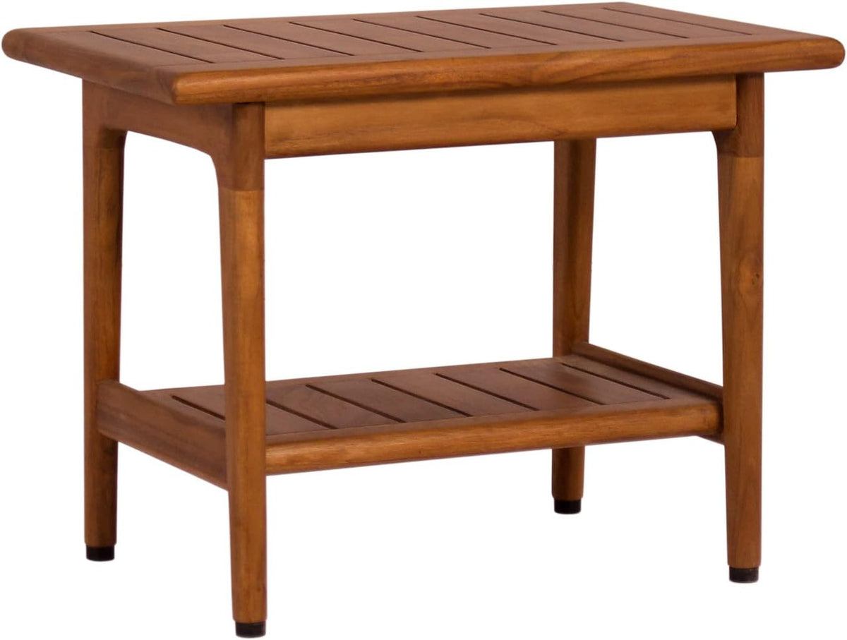 Teak Shower Bench with Shelf T118