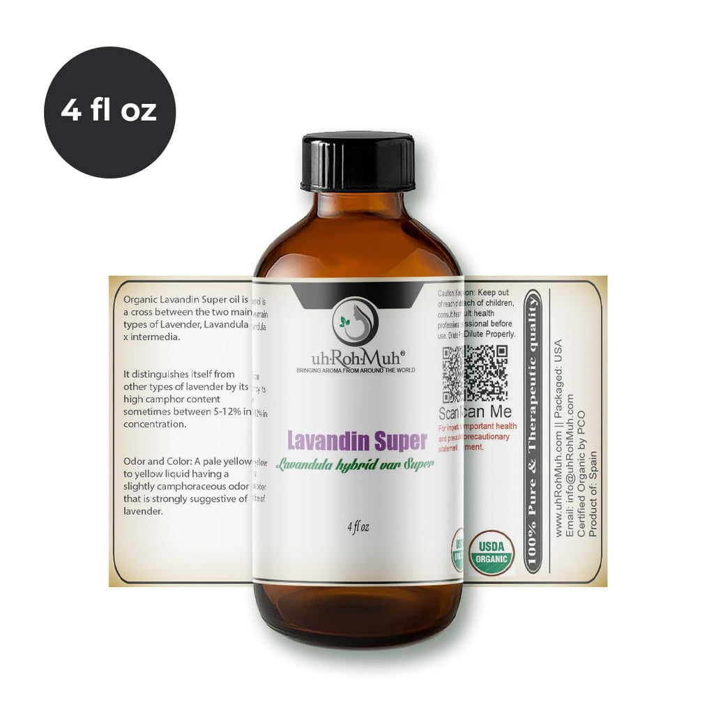 Organic Lavandin Super Essential Oil 4 Fl Oz G755