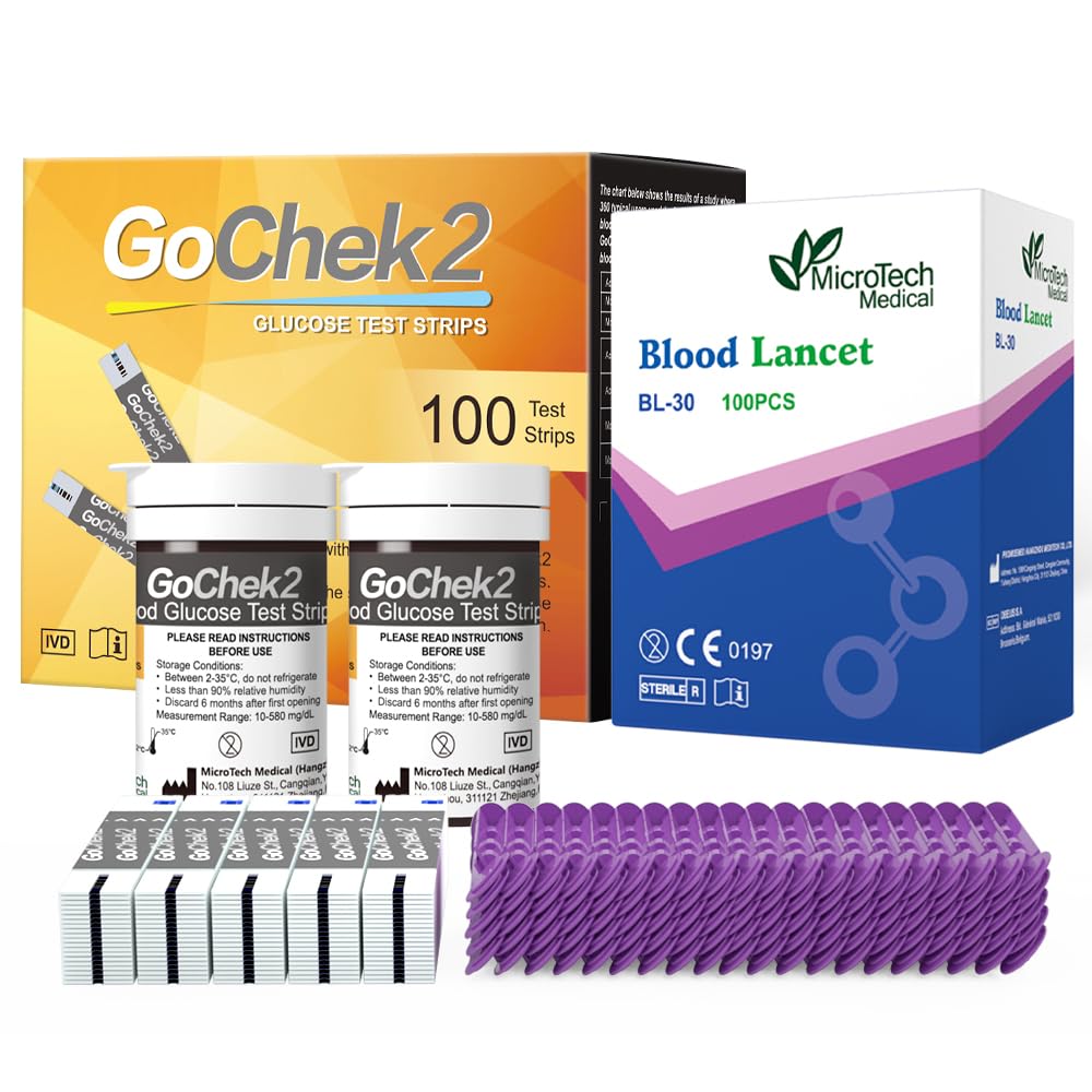 Blood Glucose Test Strips & Lancets, 100 Count E7798