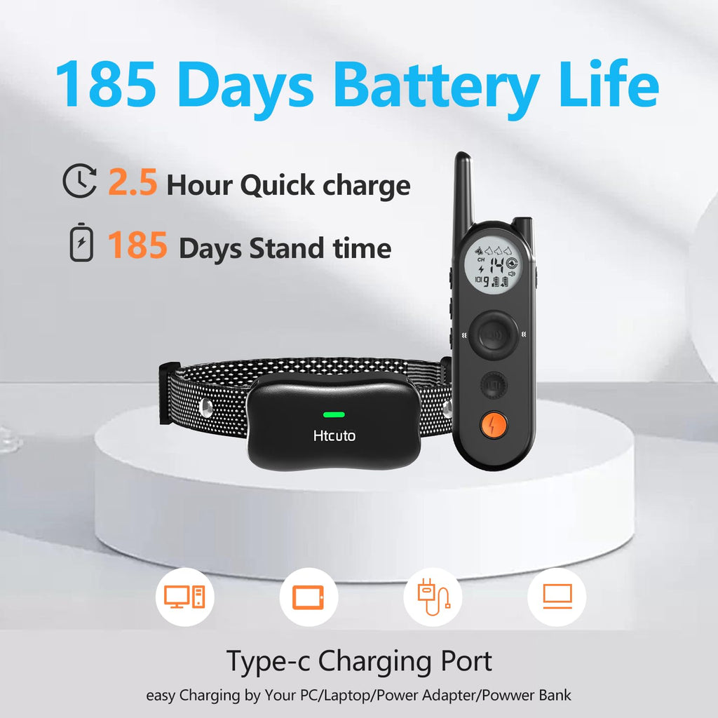 Wireless Dog Fence and Remote Training Collar, IPX7 Waterproof, 185 Days Rechargeable Battery X905