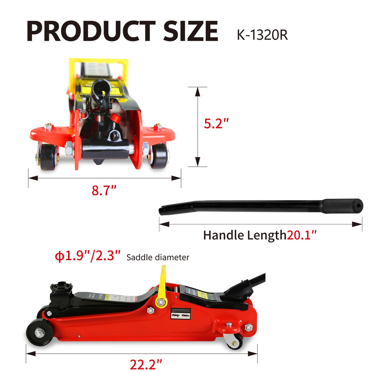 2 Ton Low Profile Heavy Duty Steel Floor Jack P8035