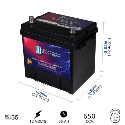 12V 55Ah AGM Replacement Battery S347