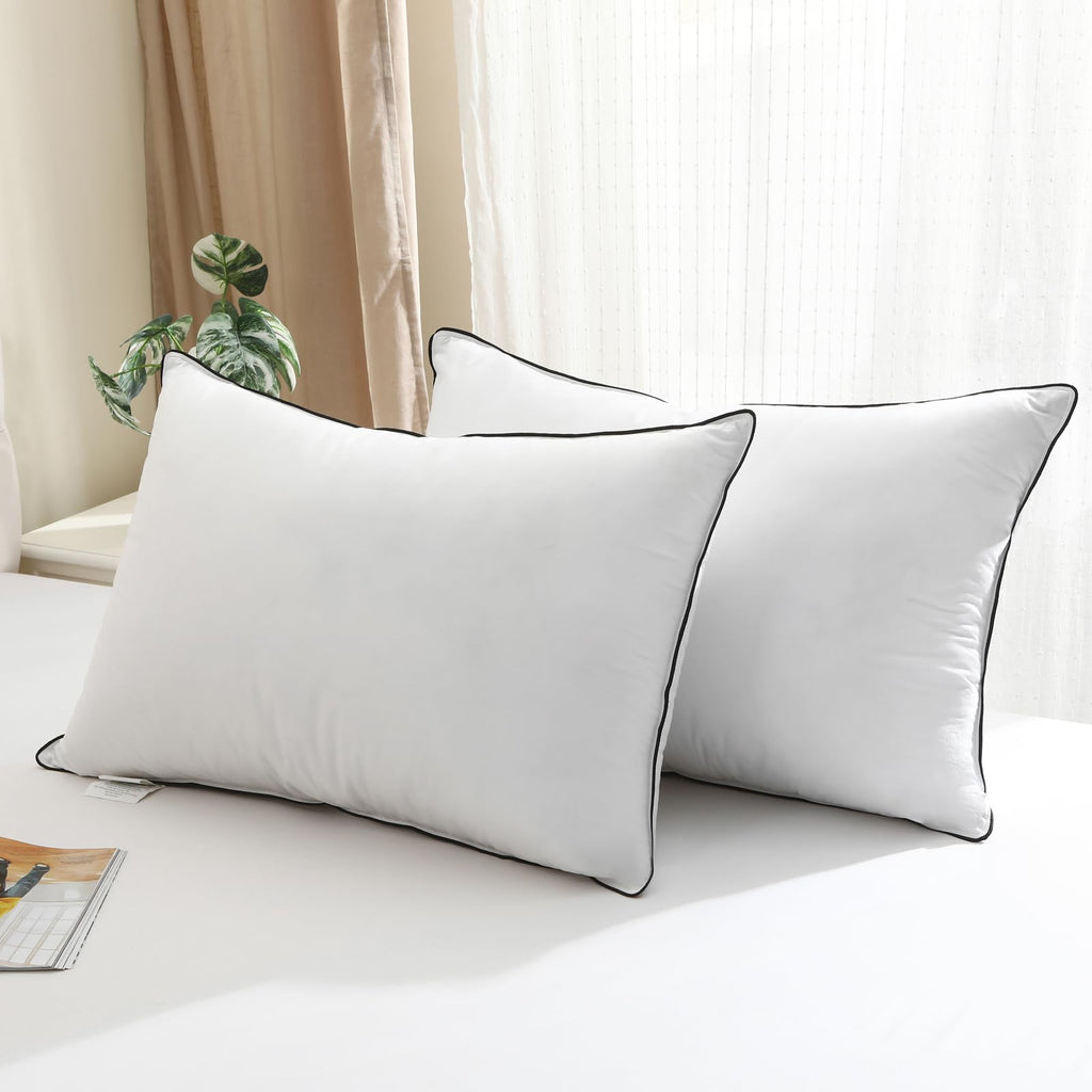 King Size Goose Feather Down Pillows Set of 2 V896805