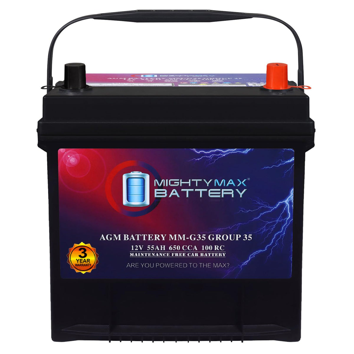 12V 55Ah AGM Replacement Battery S347