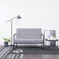 Light Gray 2-Seater Fabric Loveseat Sofa with Armrests D55953