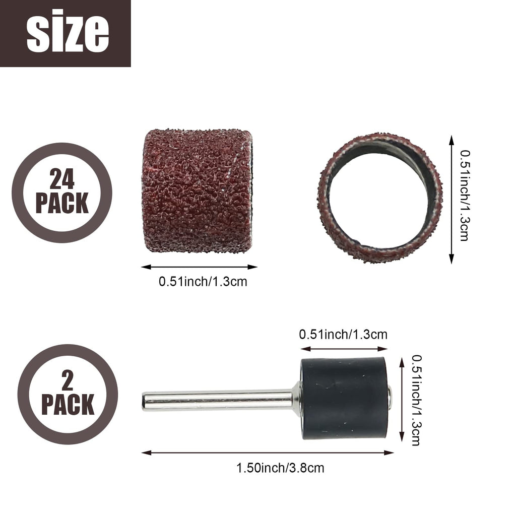 26 Pack Nail Grinder Replacement Kit Sanding Drum Set D88295