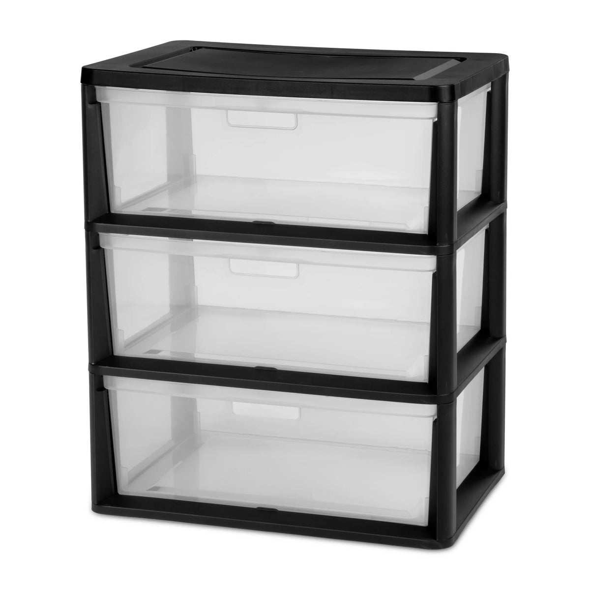 Black 3 Drawer Plastic Storage Cart B8422