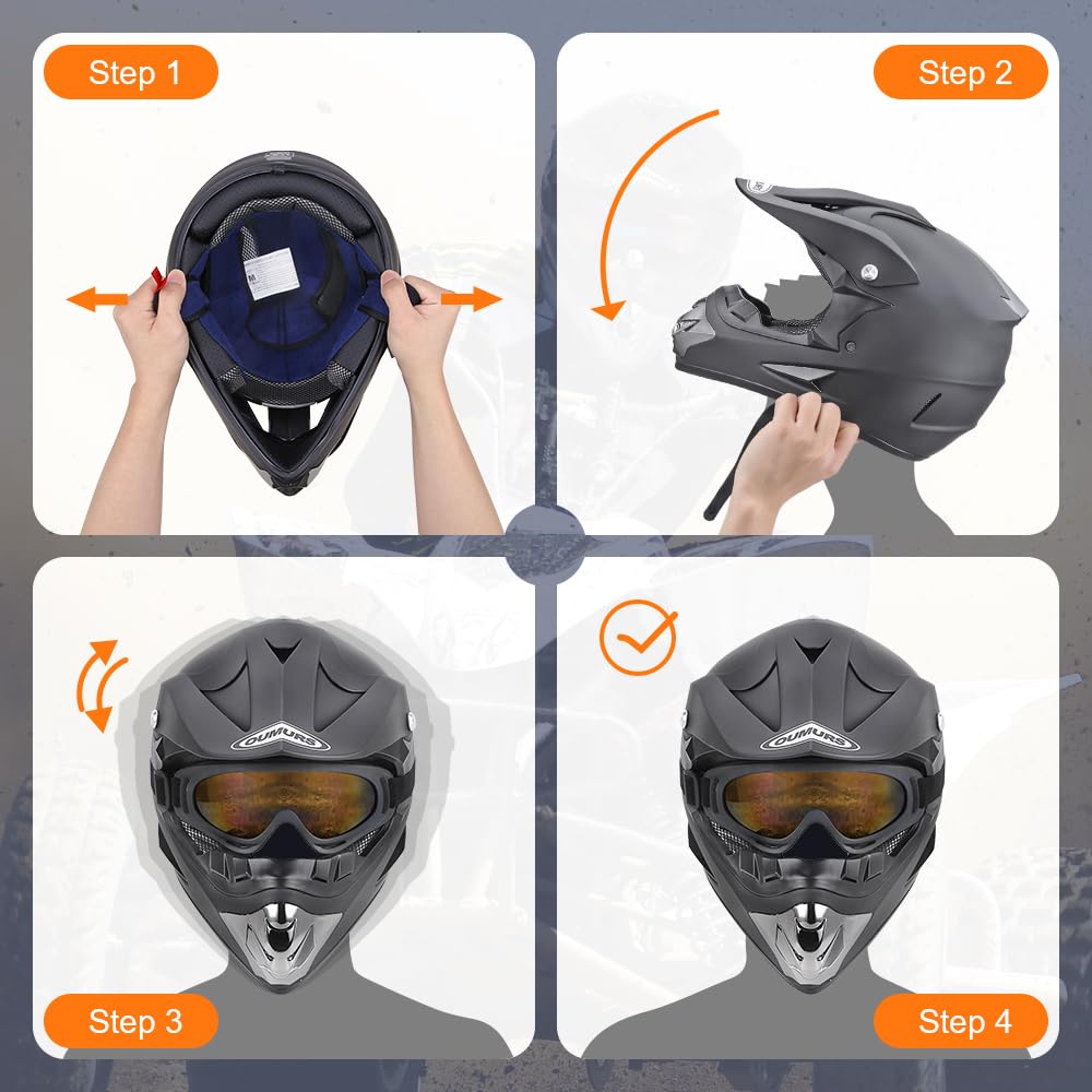 Full Face DOT Approved Adult Motocross Helmet W230