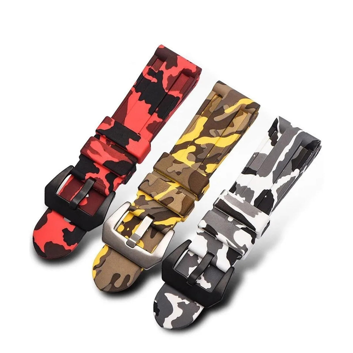 Camo Blue Grey Rubber Silicone Watch Band C935