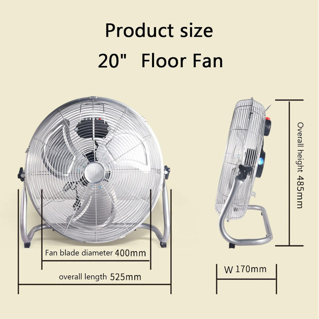 20 Inch 3 Speed Adjustable Tilt Metal Floor Fan L99513