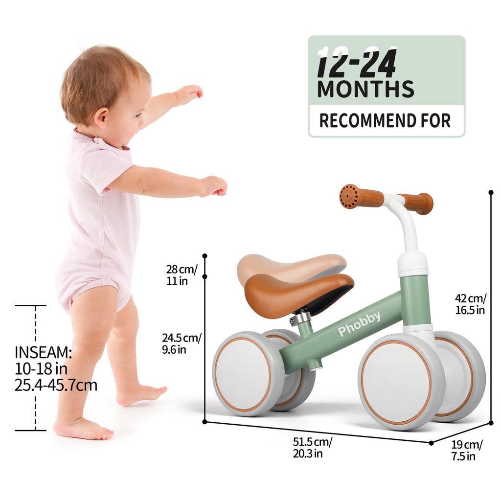 Green Adjustable Baby Balance Bike D542