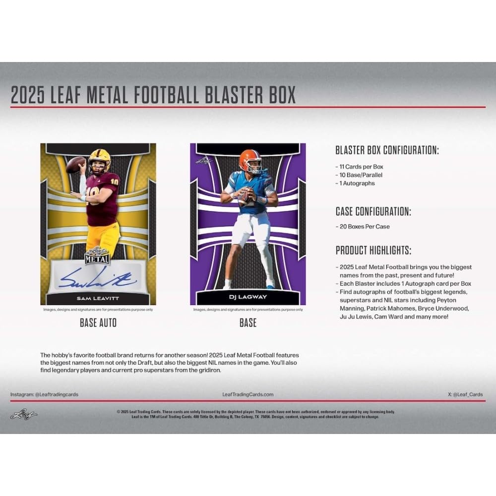 Football Trading Card Blaster Box with 1 Metal Autograph H440154