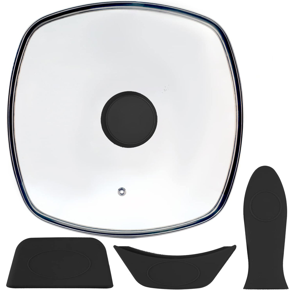 10.5" Vented Square Glass Lid W96172