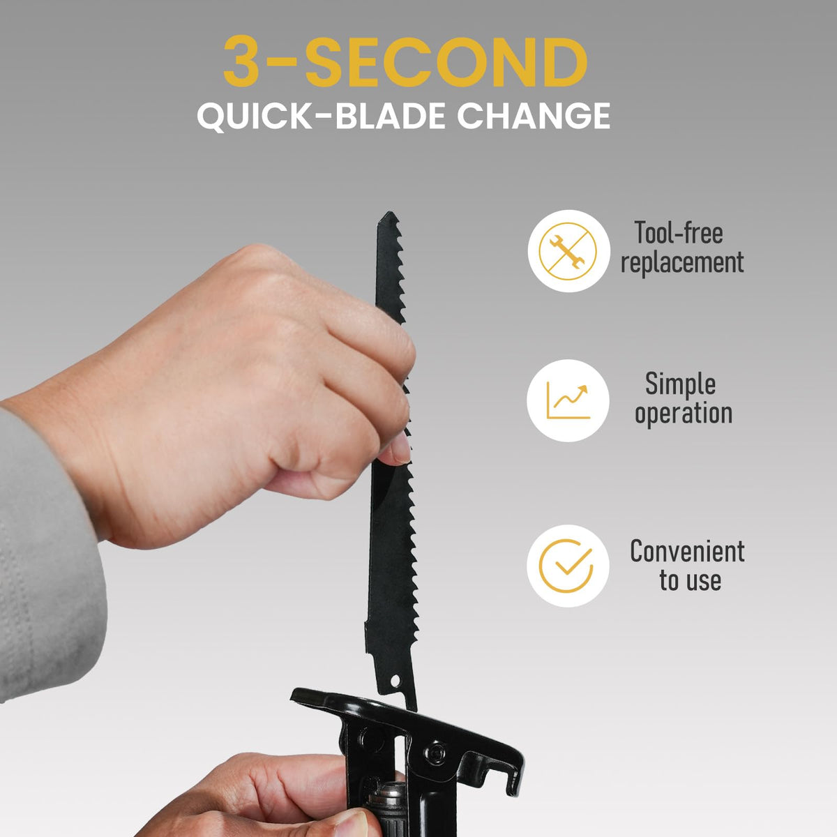 Brushless Cordless Reciprocating Saw, 3,000 SPM, 1" Stroke, Tool Only Q4404