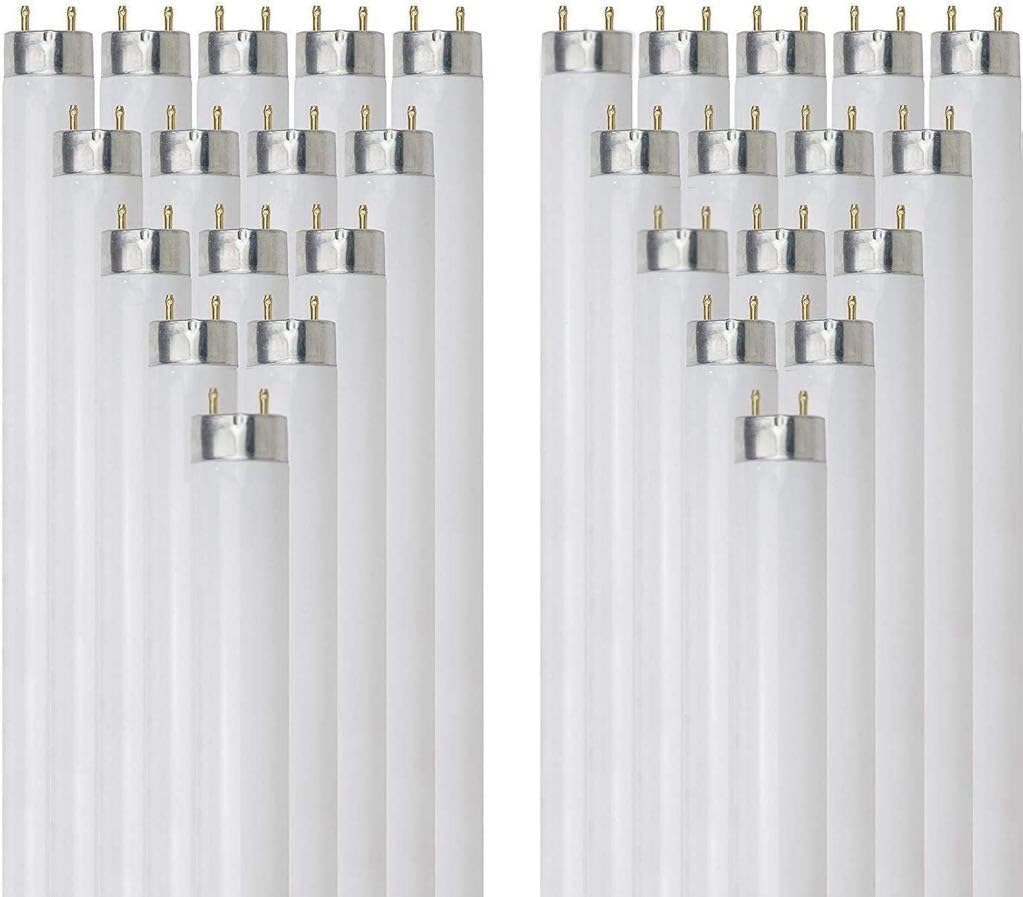 24 Inch T8 Fluorescent Tube Light Bulb 17W 4100K Cool White G13 Base Pack of 30 K894122