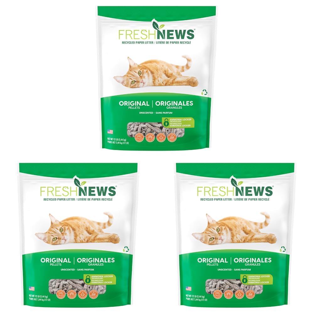 Recycled Paper Cat Litter, 12 Pound, Non-Clumping, Unscented L44629