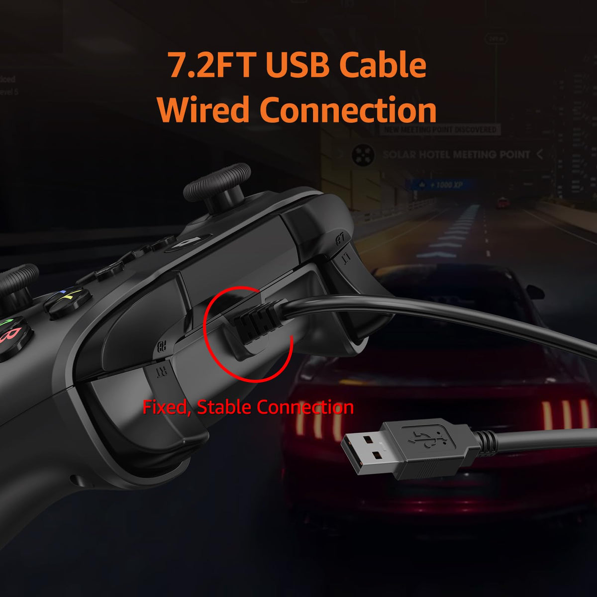 Wired Controller with 3.5mm Audio Jack Dual Vibration Black E4456