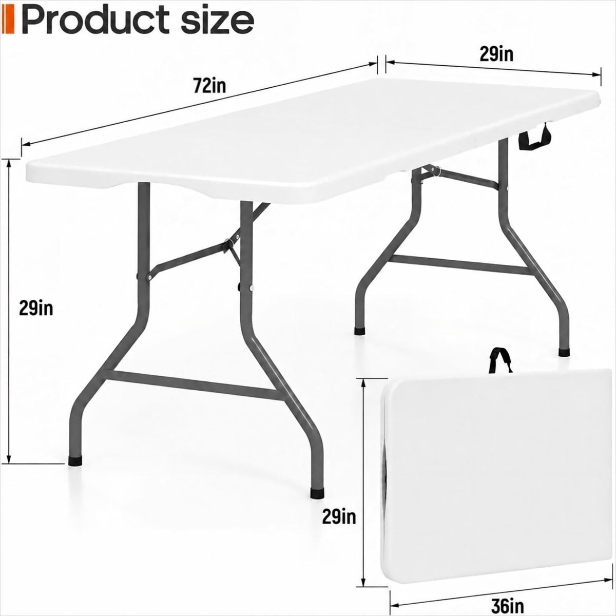 6FT Folding Table White D330