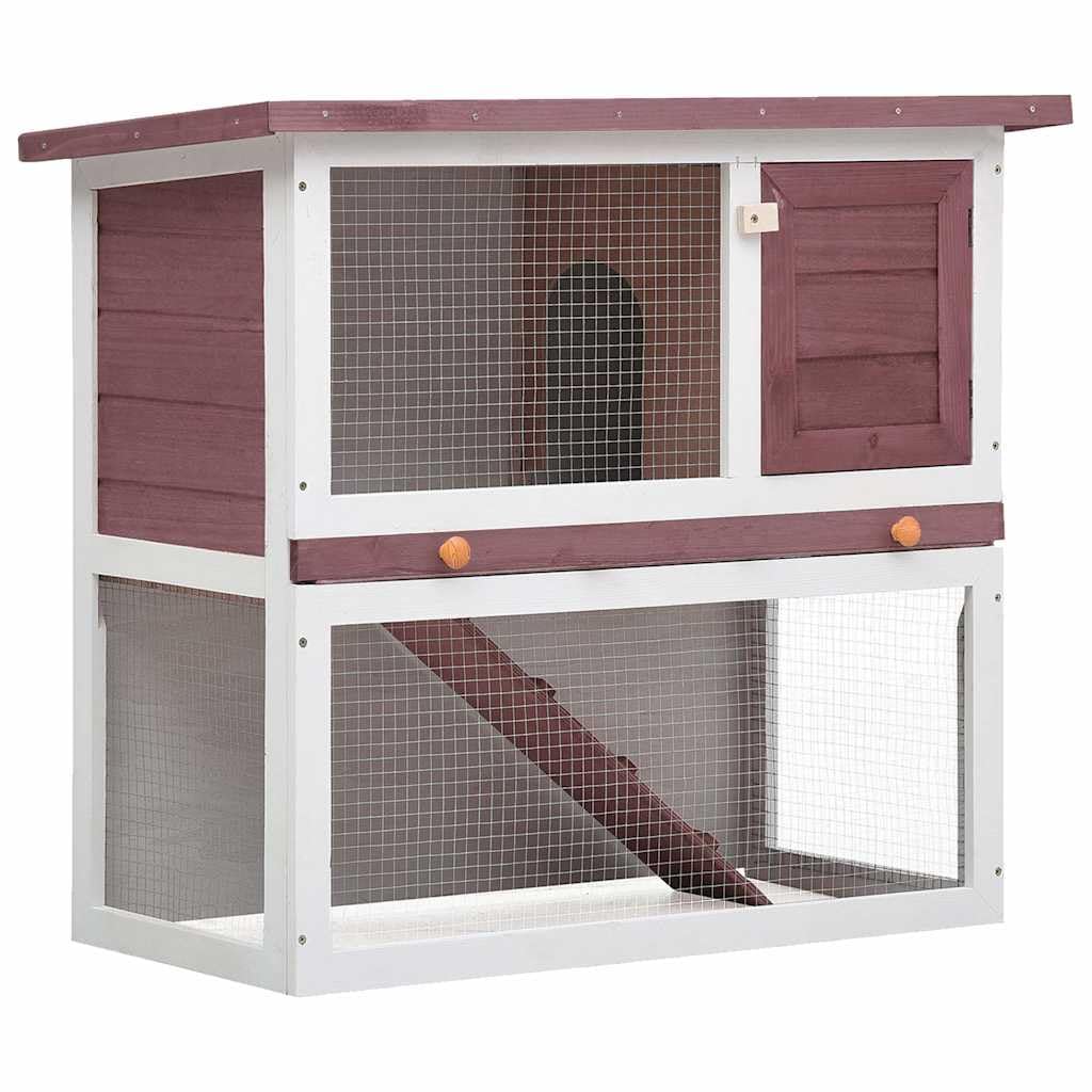Outdoor Wooden 2-Tier Rabbit Hutch with Tray U471