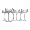 Vintage Coupe Glasses Set Of 6 Long Stem Glassware 8.8 oz M481