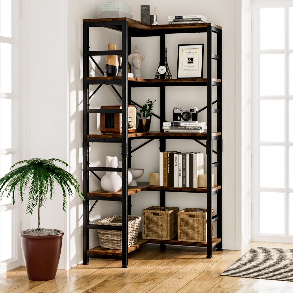 5-Tier L-Shaped Corner Bookshelf U570730
