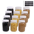 12 Pack 16 Oz Clear Plastic Mason Jars with Seal Lids R2312