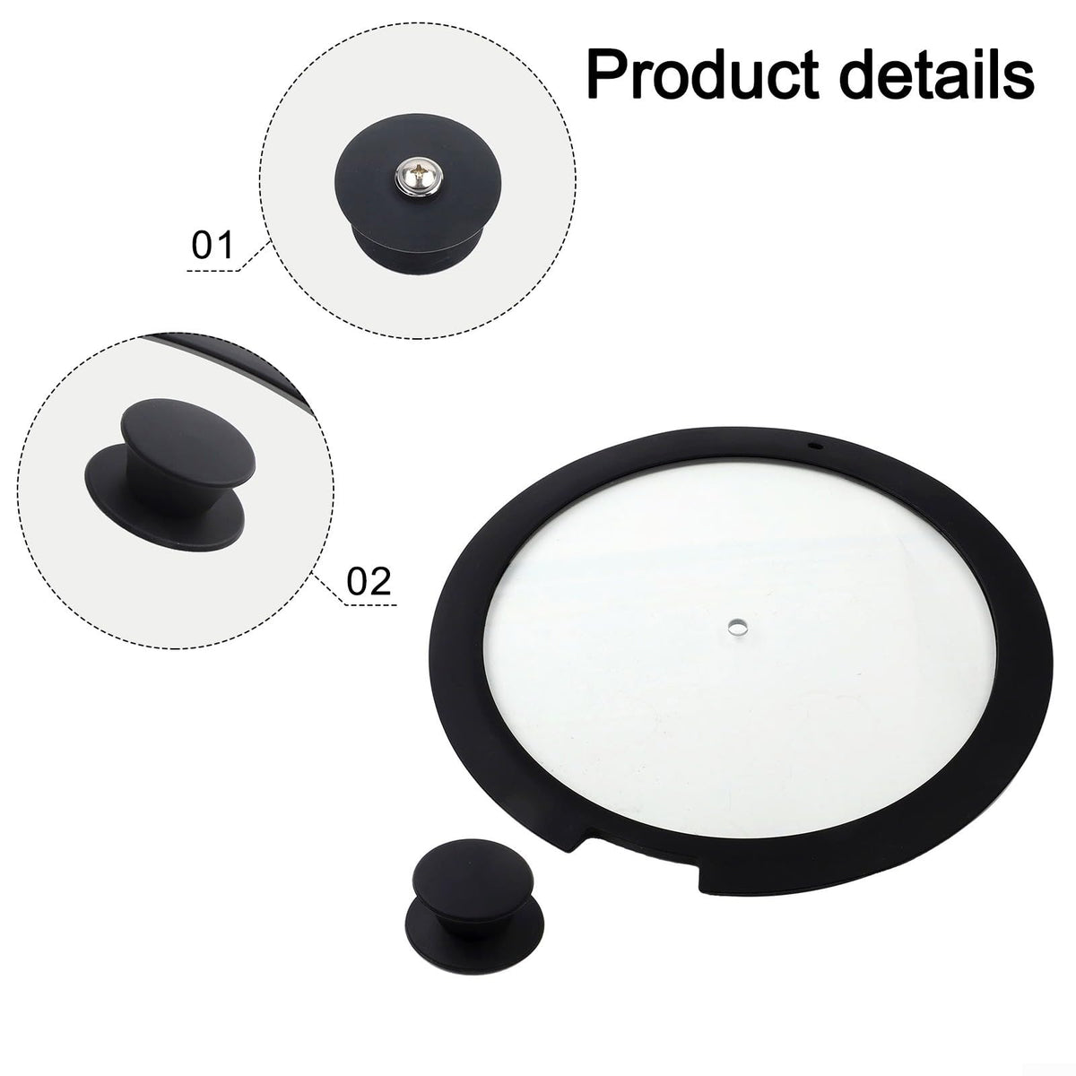 Silicone Pot Lid With Tempered Glass X5439
