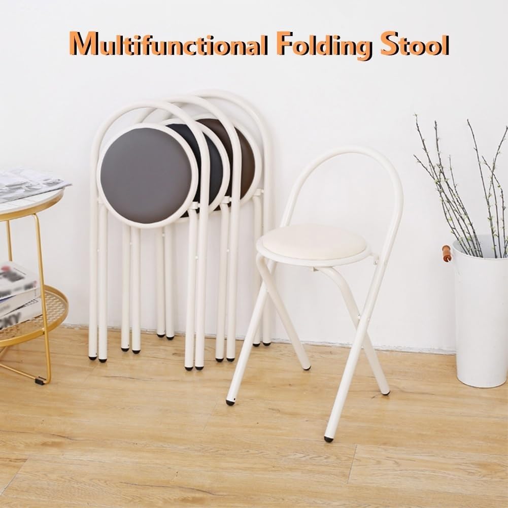 18in Padded Folding Stool with Backrest Z9756