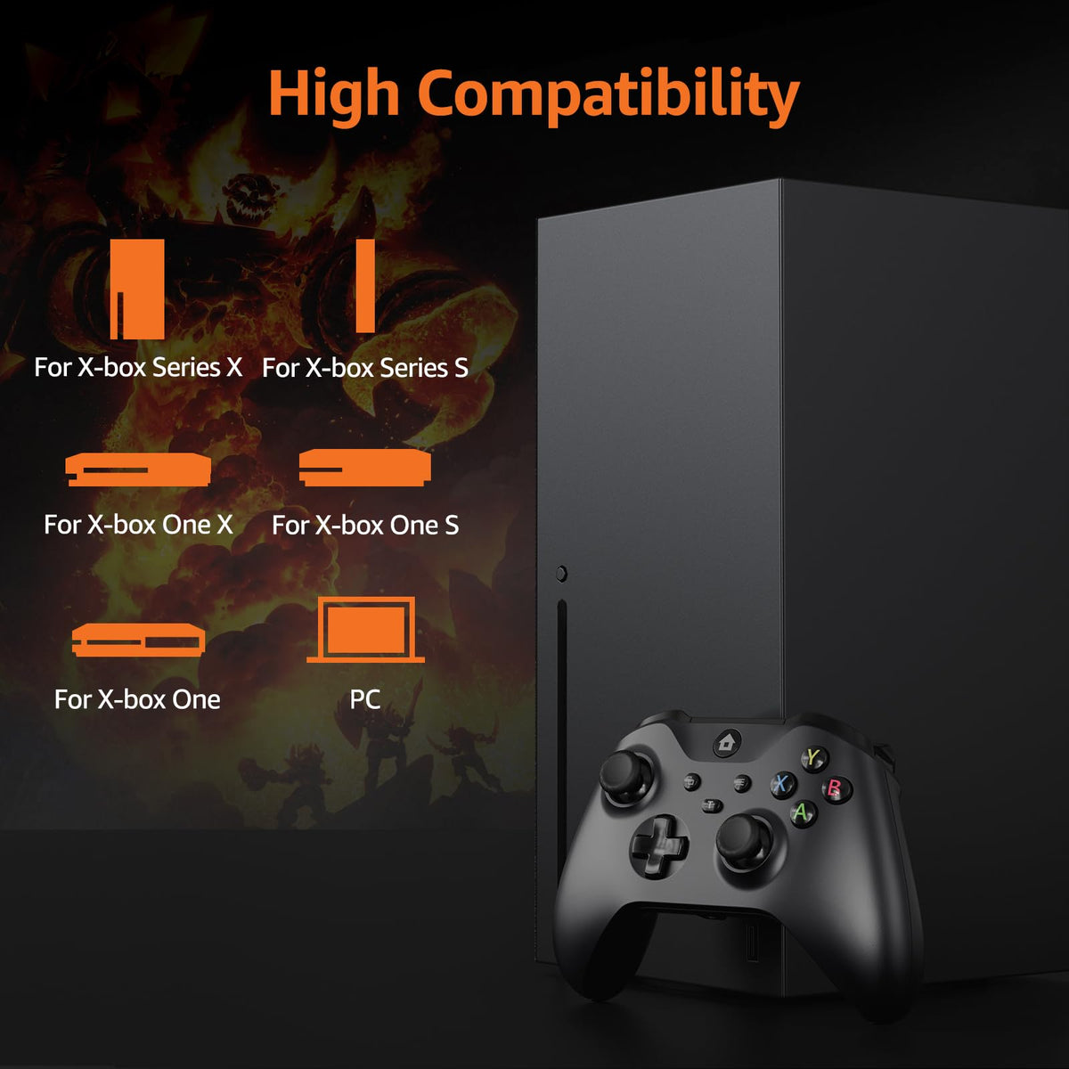 Wired Controller with 3.5mm Audio Jack Dual Vibration Black E4456