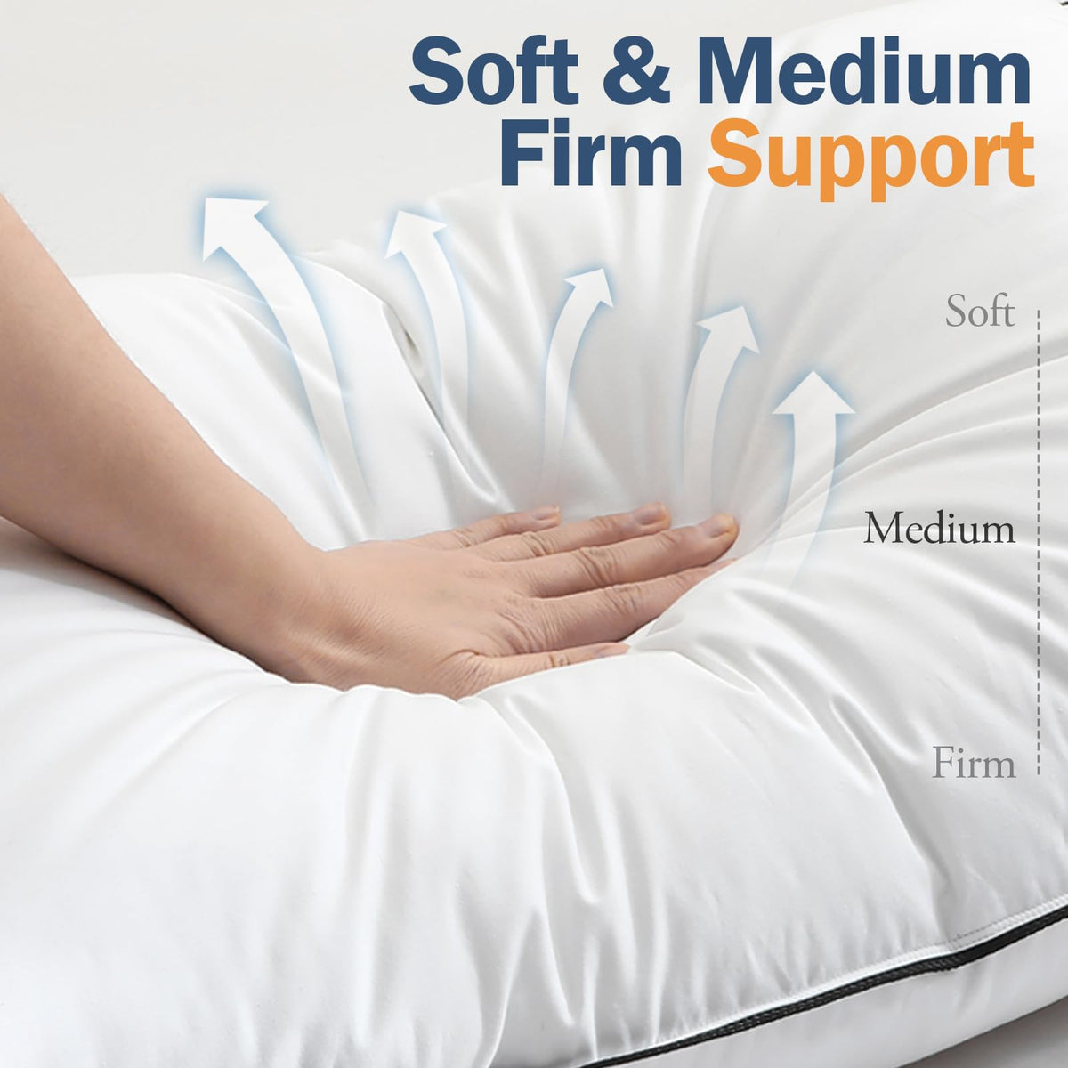 King Size Goose Feather Down Pillows Set of 2 V896805