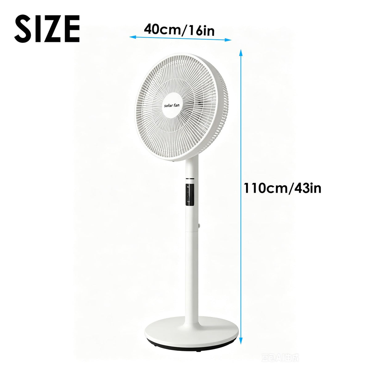 16 in Portable Rechargeable Oscillating Standing Fan E657