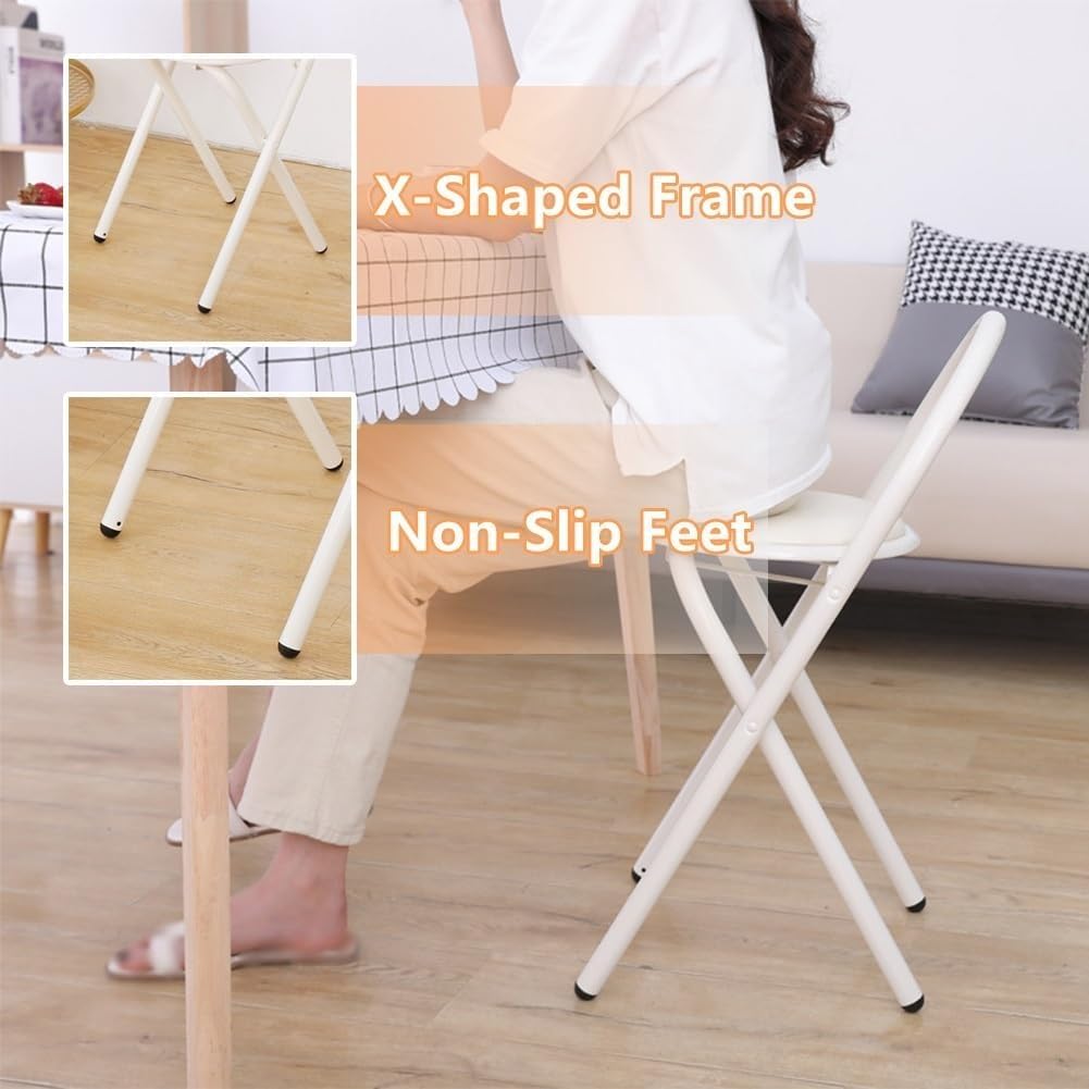18in Padded Folding Stool with Backrest Z9756