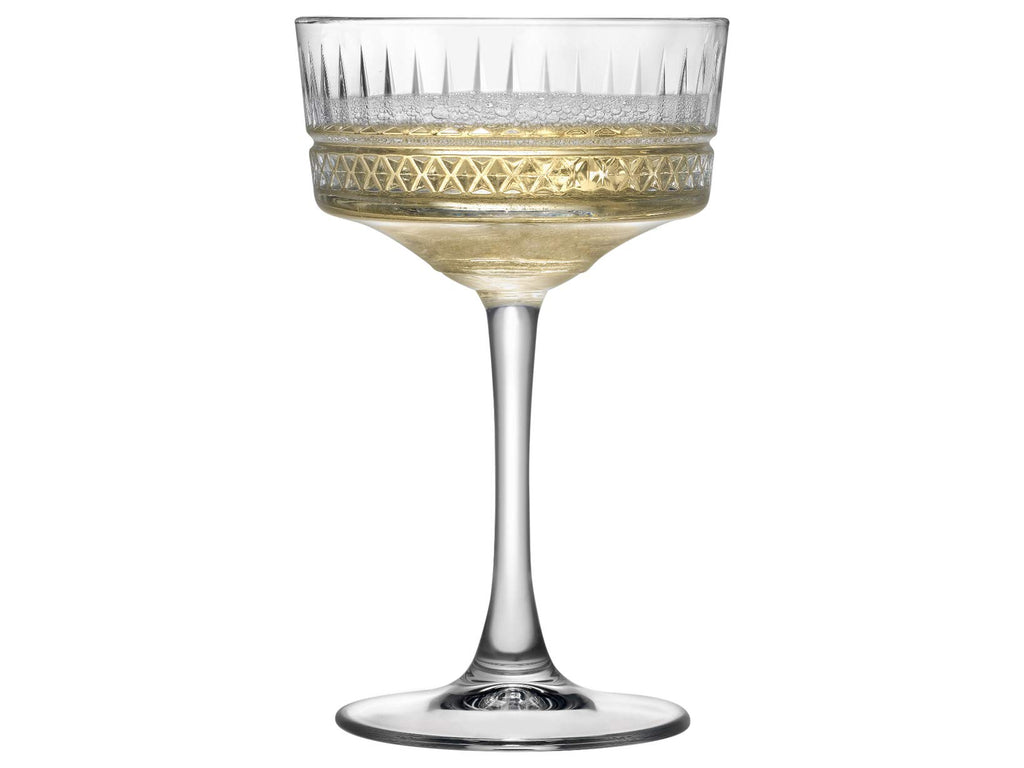 Vintage Coupe Glasses Set Of 6 Long Stem Glassware 8.8 oz M481