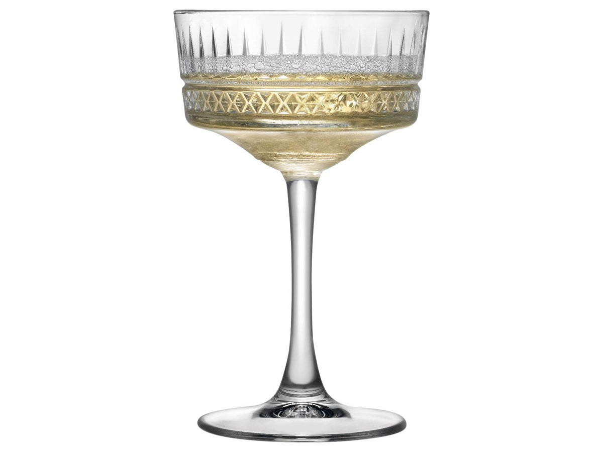 Vintage Coupe Glasses Set Of 6 Long Stem Glassware 8.8 oz M481