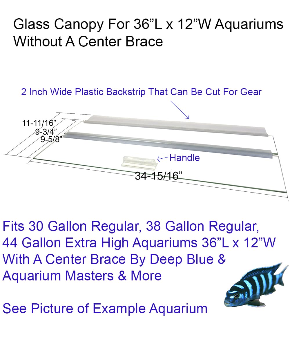 Glass Canopy for Aquariums 10 Gallon to 200 Gallon T9966