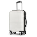 White 20 Inch Hardshell Carry On Luggage D6204