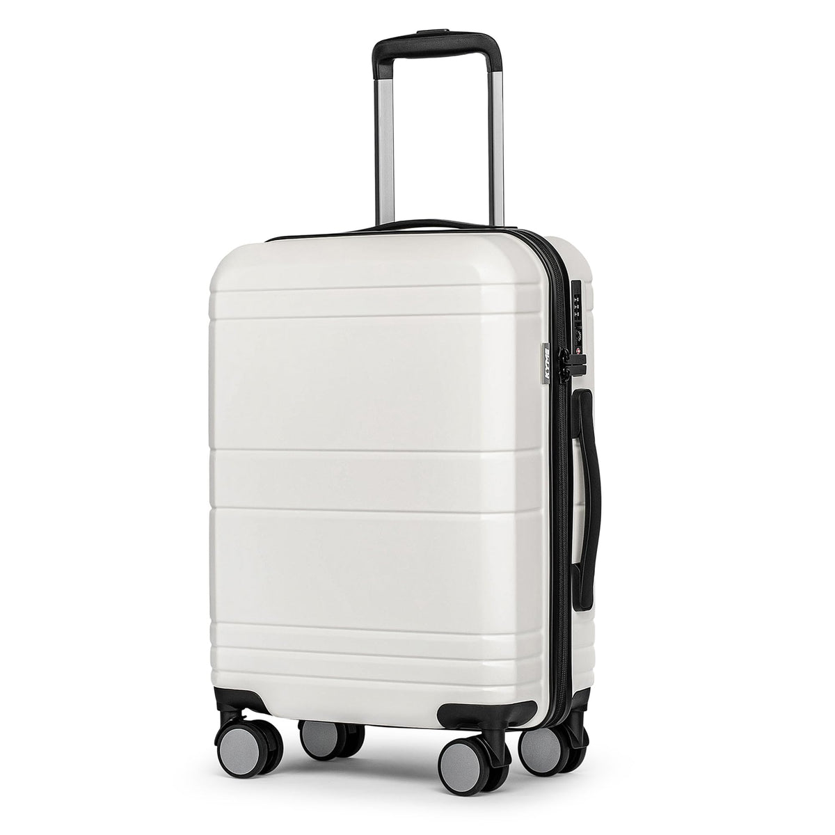 White 20 Inch Hardshell Carry On Luggage D6204