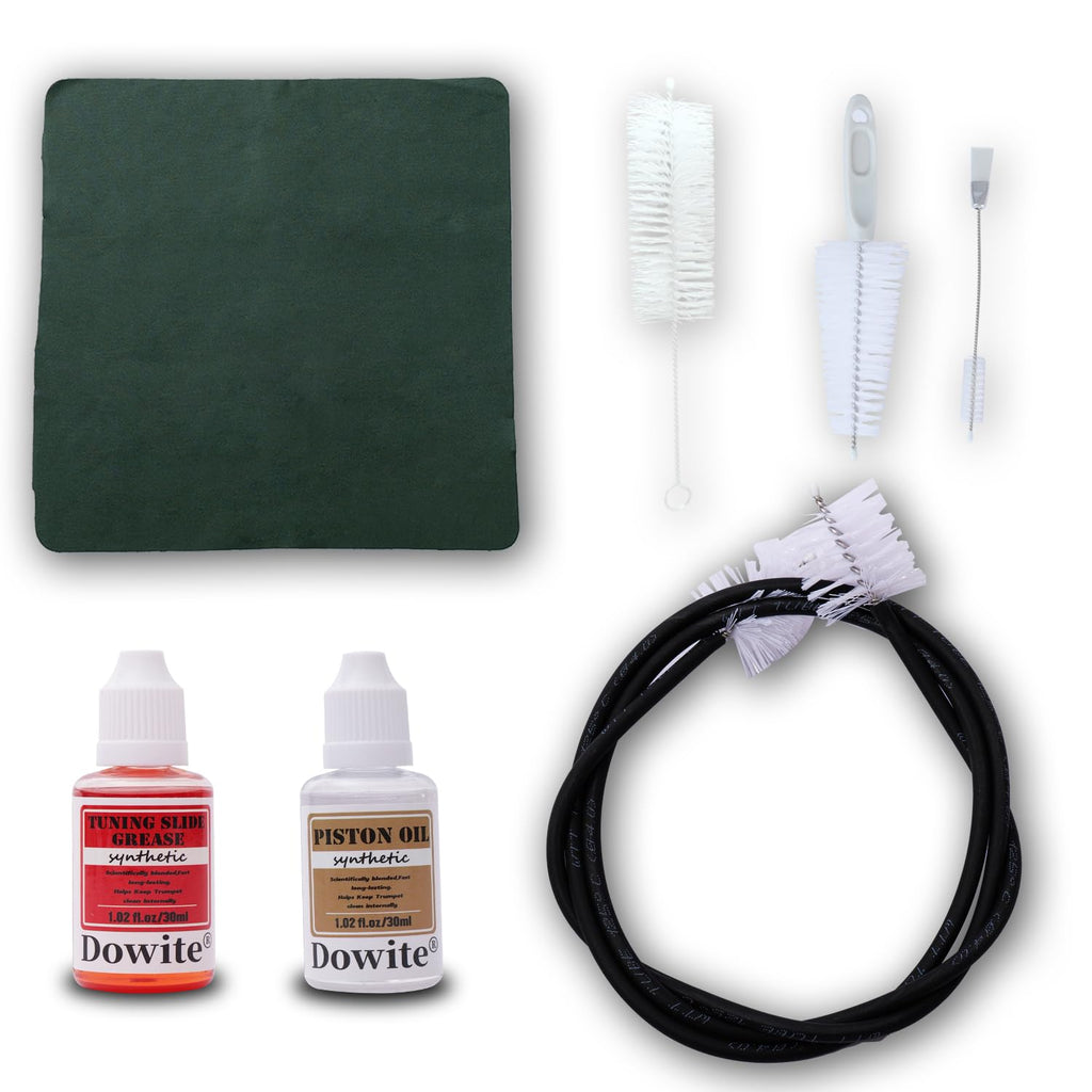Trumpet Cleaning Kit 6-Piece Valve Oil Slide Grease Mouthpiece Brushes Cloth Q593