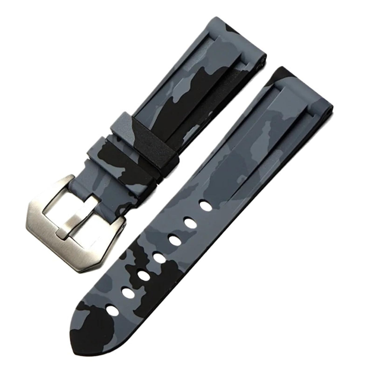 Camo Blue Grey Rubber Silicone Watch Band C935