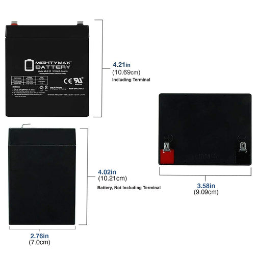 12 Volt 5 AH Rechargeable SLA AGM Battery U940198