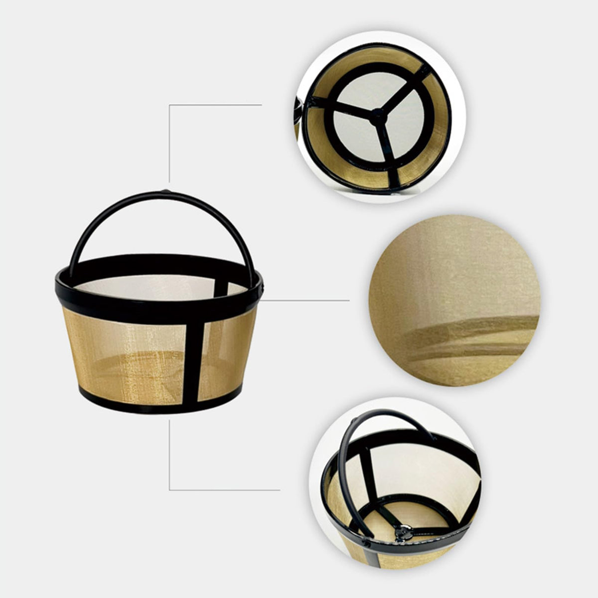 Golden Tone Coffee Filter for 4/6/8/12 Cup Coffee Maker T752